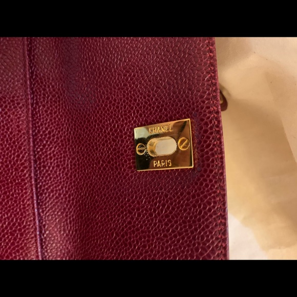Chanel vintage timeless tote Bordeaux - Picture 10 of 12